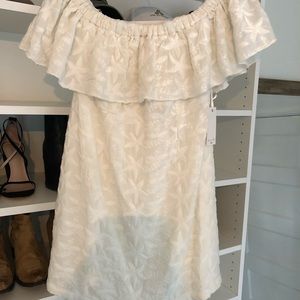 Winston white off the shoulder embroidered mini